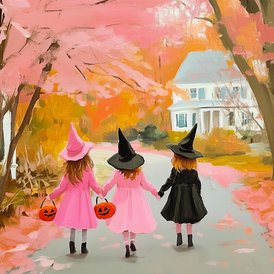 Cute Witch Halloween Art Print, Aesthetic Fall Decor - Image 3