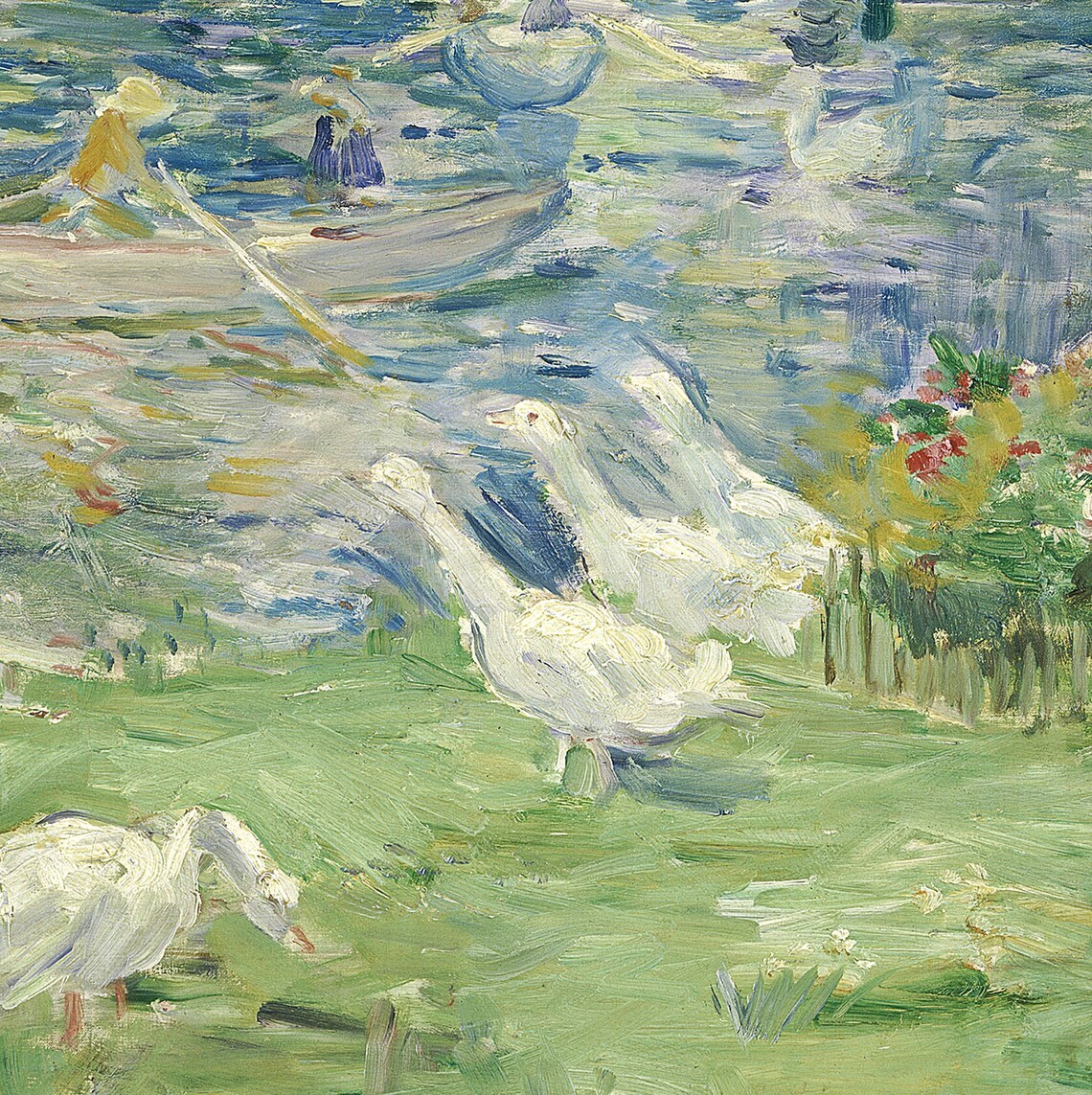 Vintage Goose and Lake Painting, Spring Art Print - Image 3