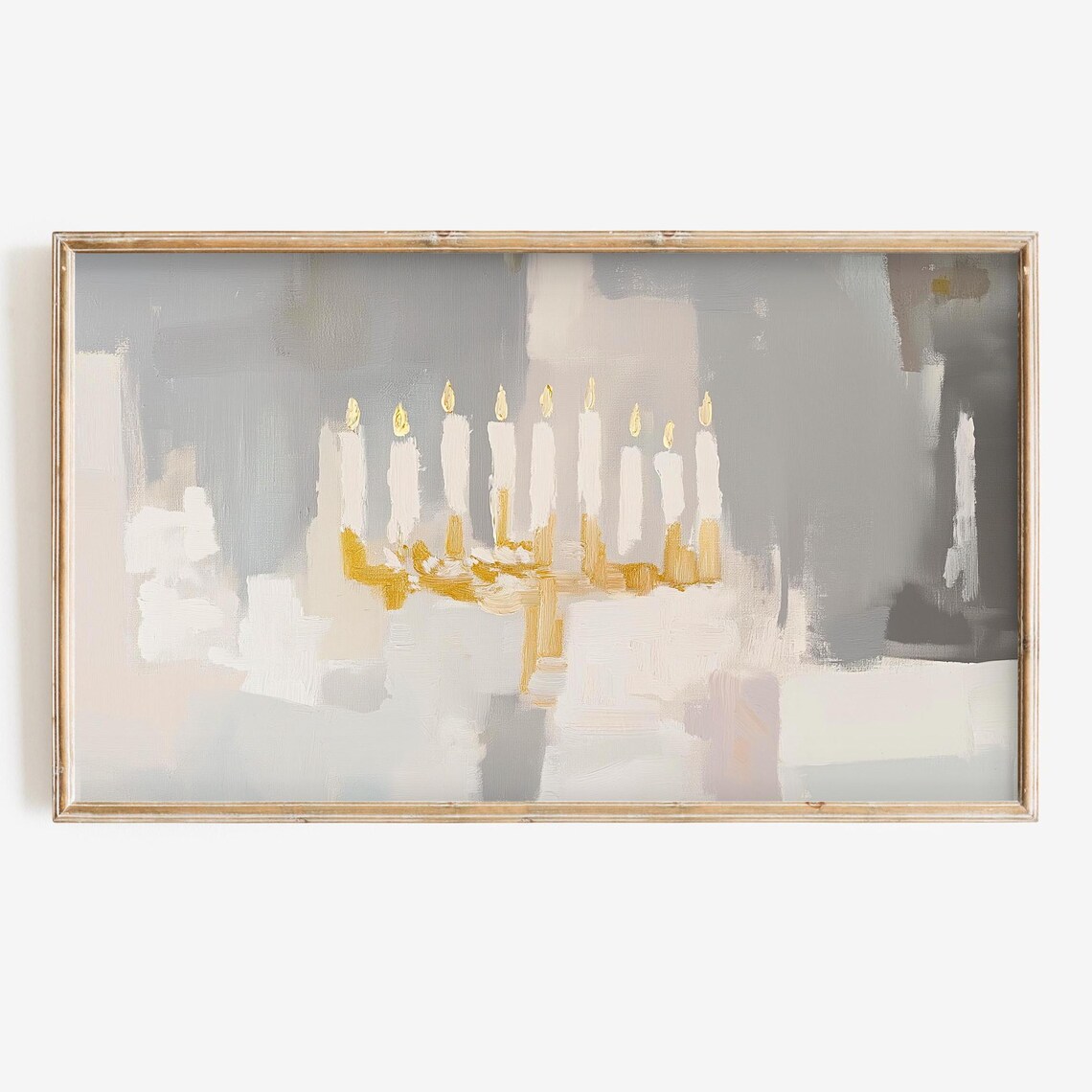 Hanukkah Abstract Modern Menorah Art Print
