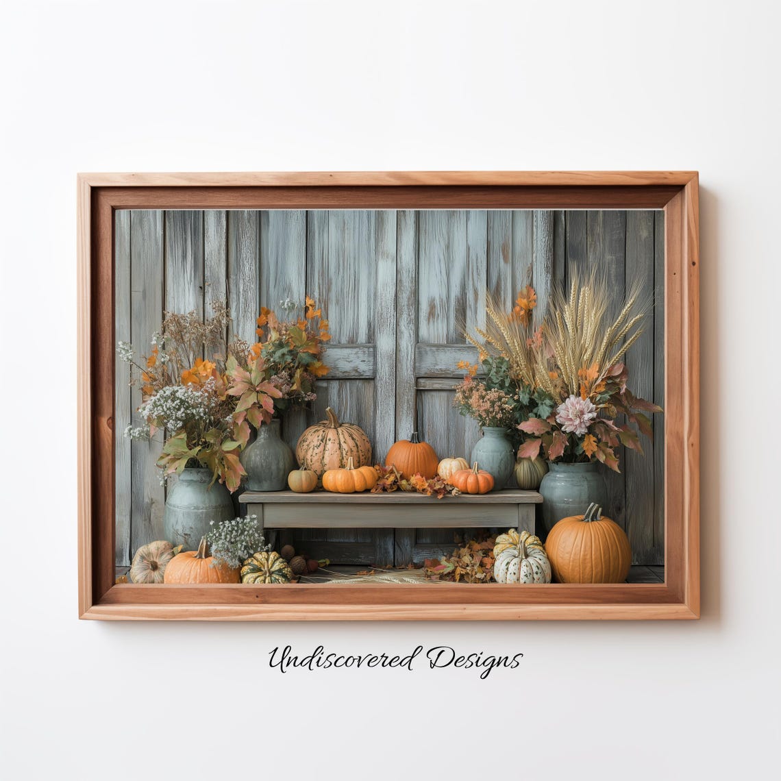 Fall Harvest Pumpkins Gourds Farmhouse Rustic Still Life Art Poster