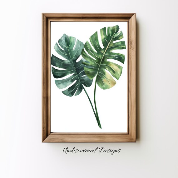 Monstera Deliciosa Print Vintage Botanical Wall Art
