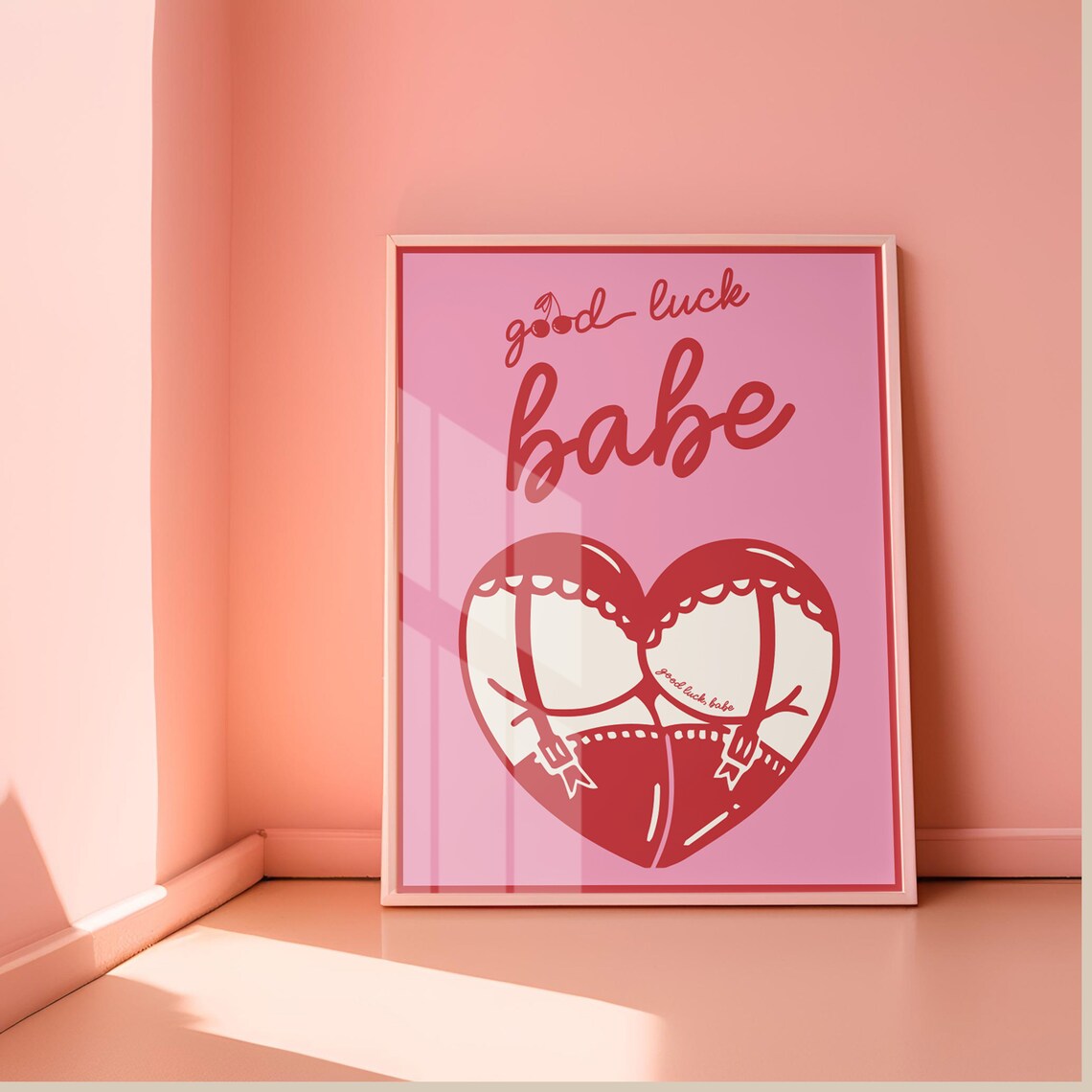 Good Luck Babe Chappell Roan Pink Heart Song Lyrics Typography Poster