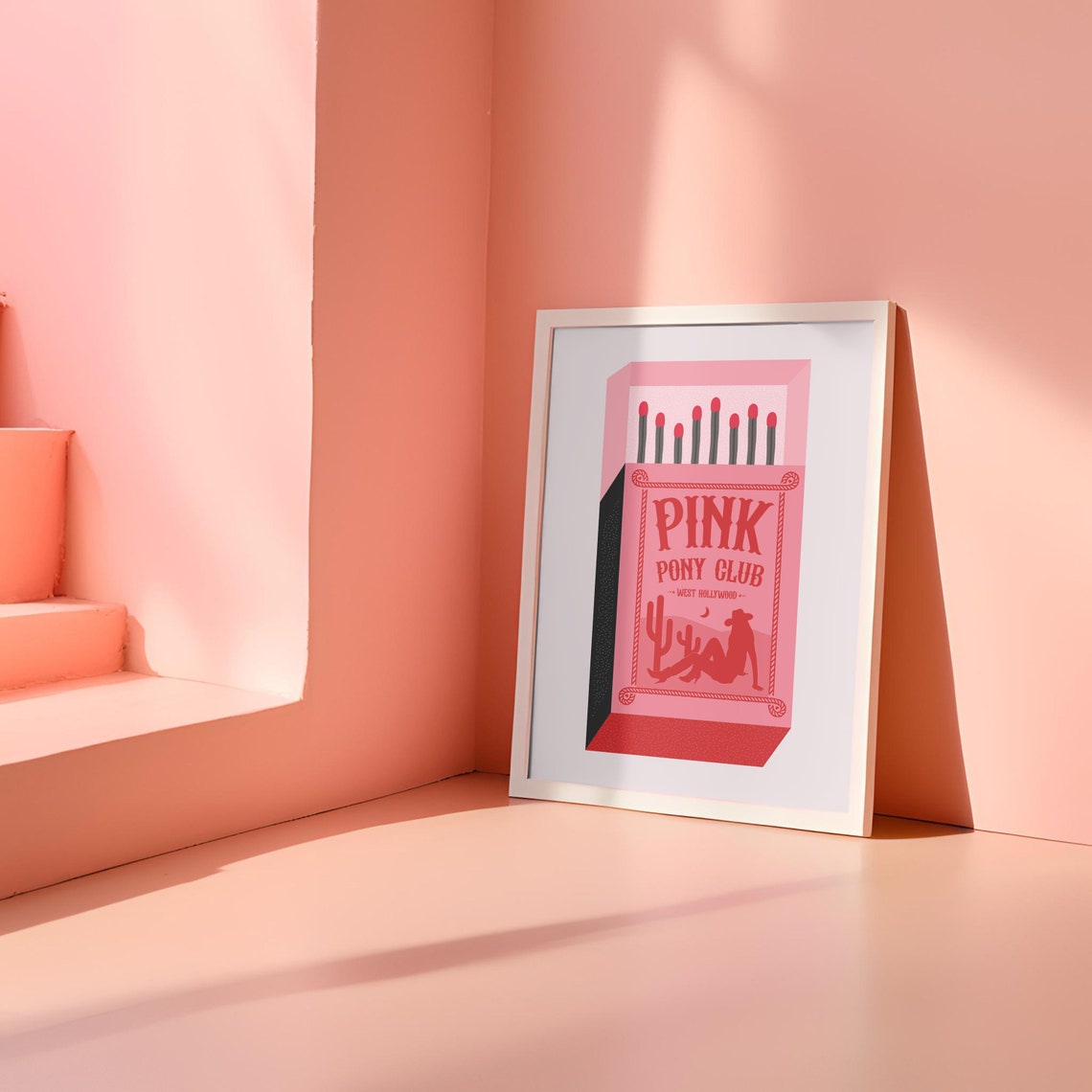 Pink Pony Club Art Print Chappell Roan Wall Art Music Song Lyrics Poster Red And Pink Matchbook Print Retro Cowgirl Queer Prints - Image 2
