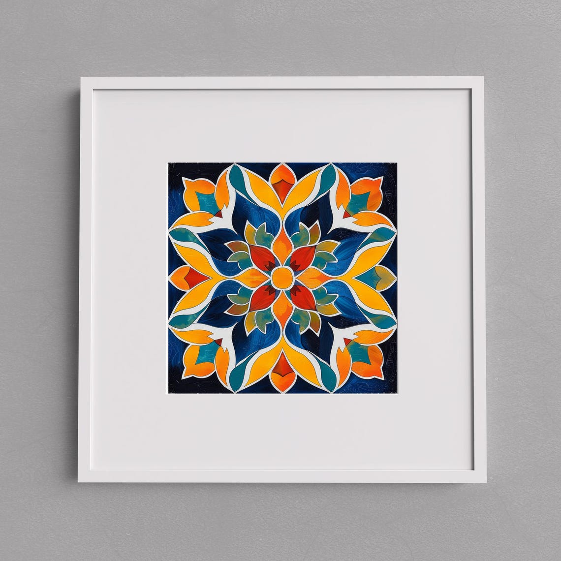 Handmade Moroccan Ceramic Tile Decorative Tile Backsplash Tile Spanish Influence Wall Art Geometric Kitchen Tile Boho Art Decor - Image 2