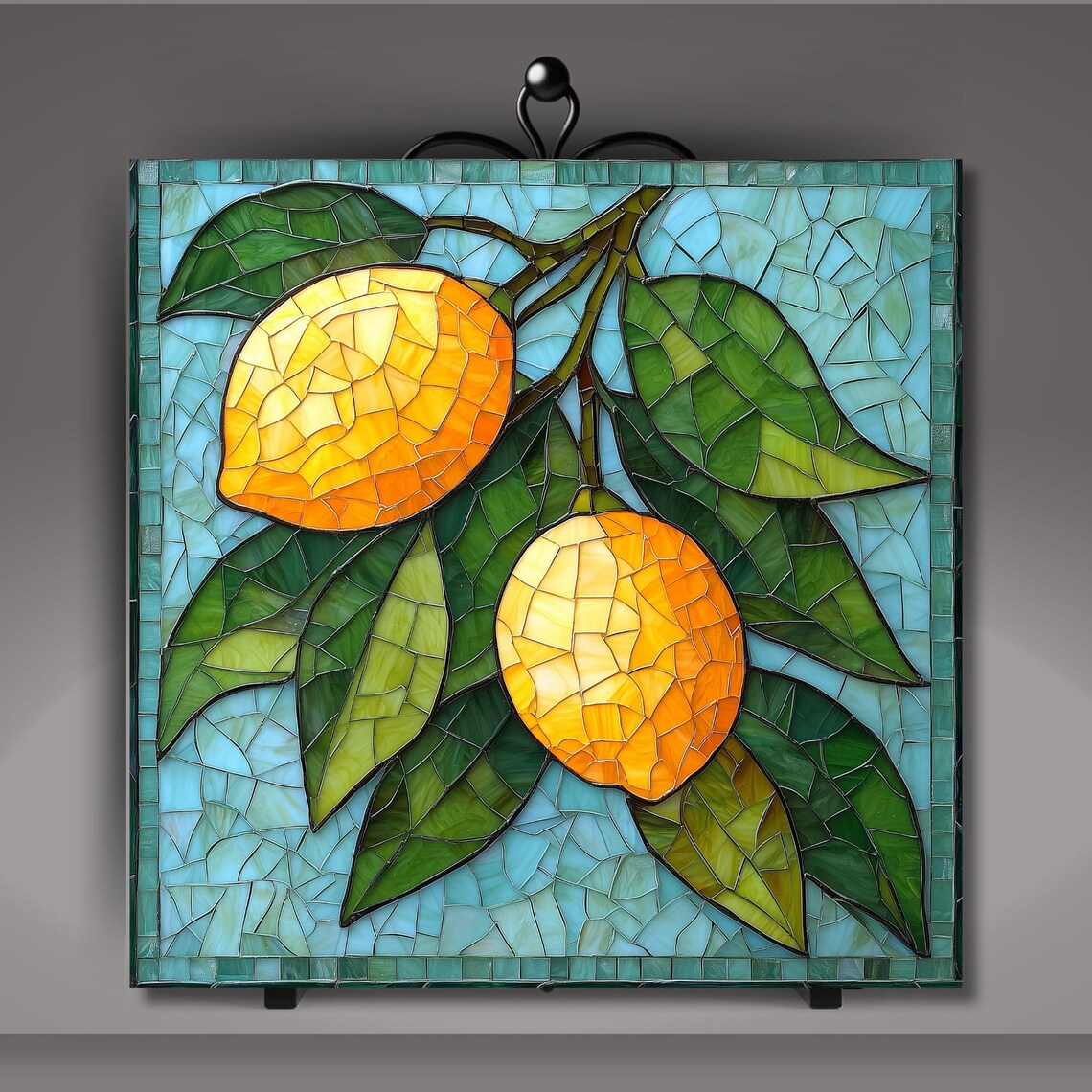 Mosaic Look Lemons Kitchen Decor Art Print - Image 5