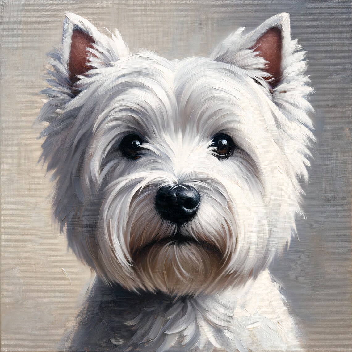 West Highland White Terrier, Oil Painting Art Print - Image 4