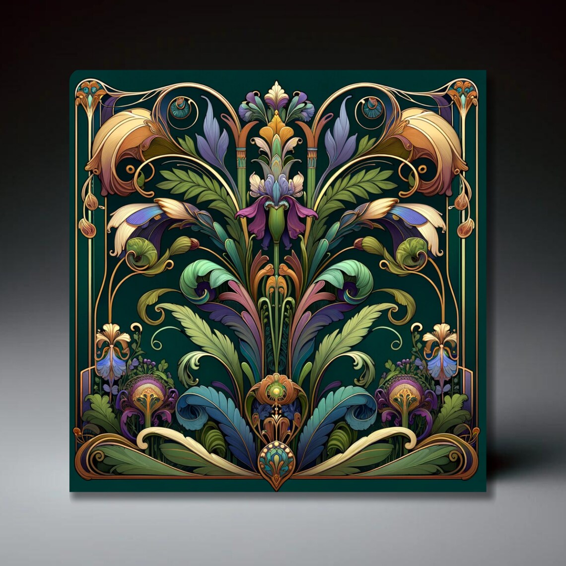 Art Nouveau Ceramic Tile, Vintage-Inspired Wall Art