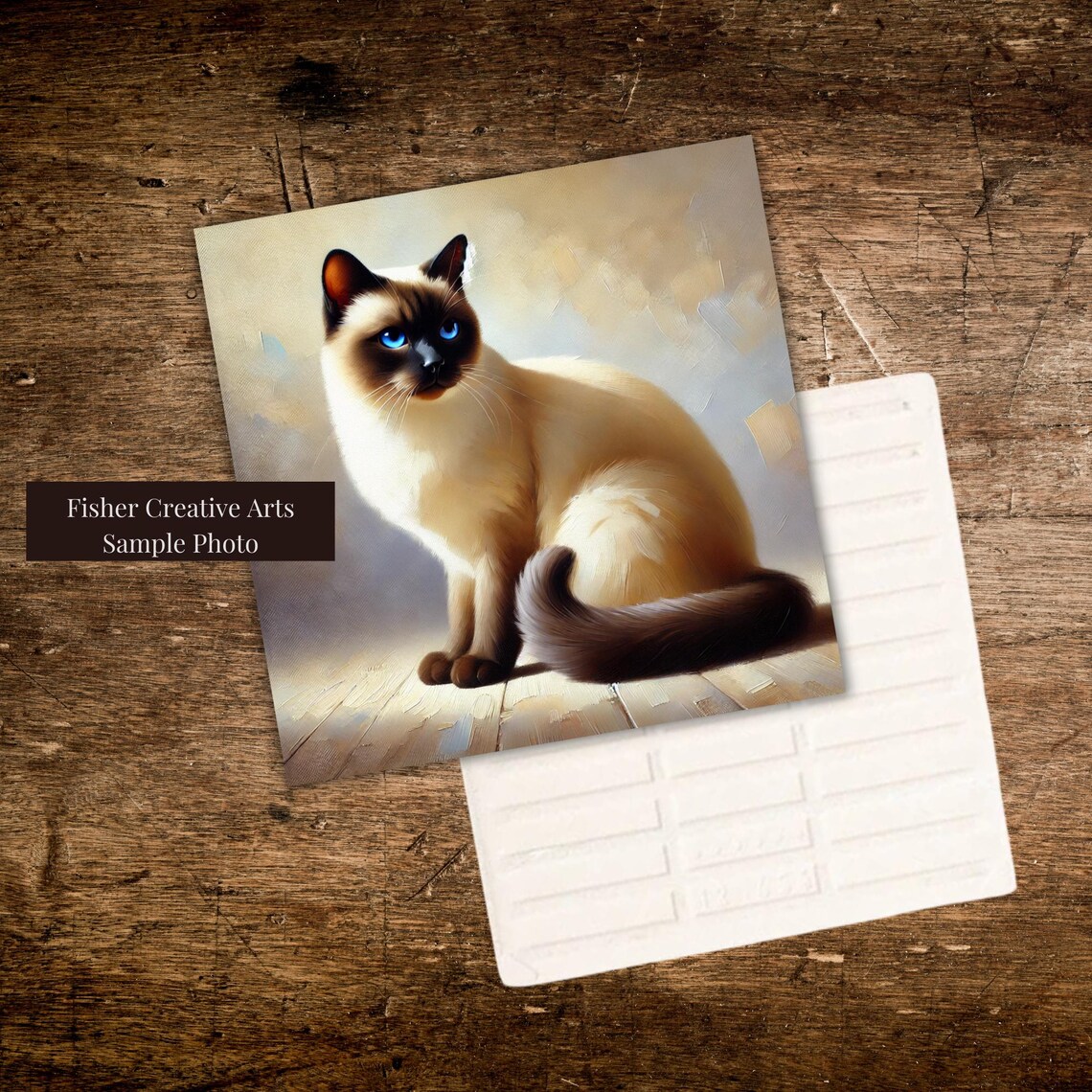 Siamese Cat Ceramic Tile Art Print, Cat Lover Decor - Image 3