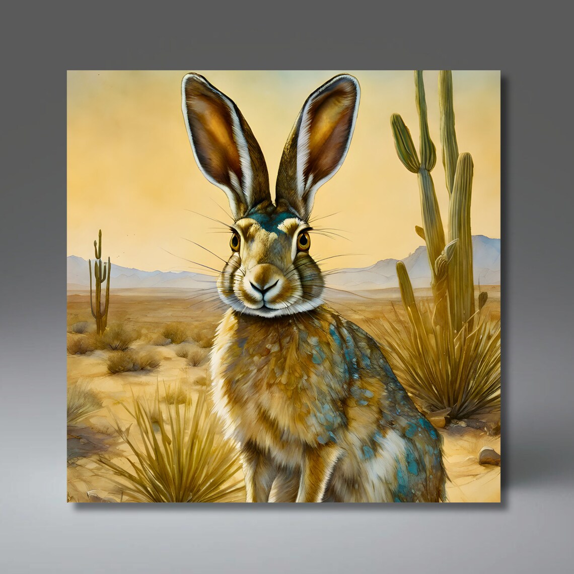 Desert Southwest Jackrabbit Art Print, Nature Decor