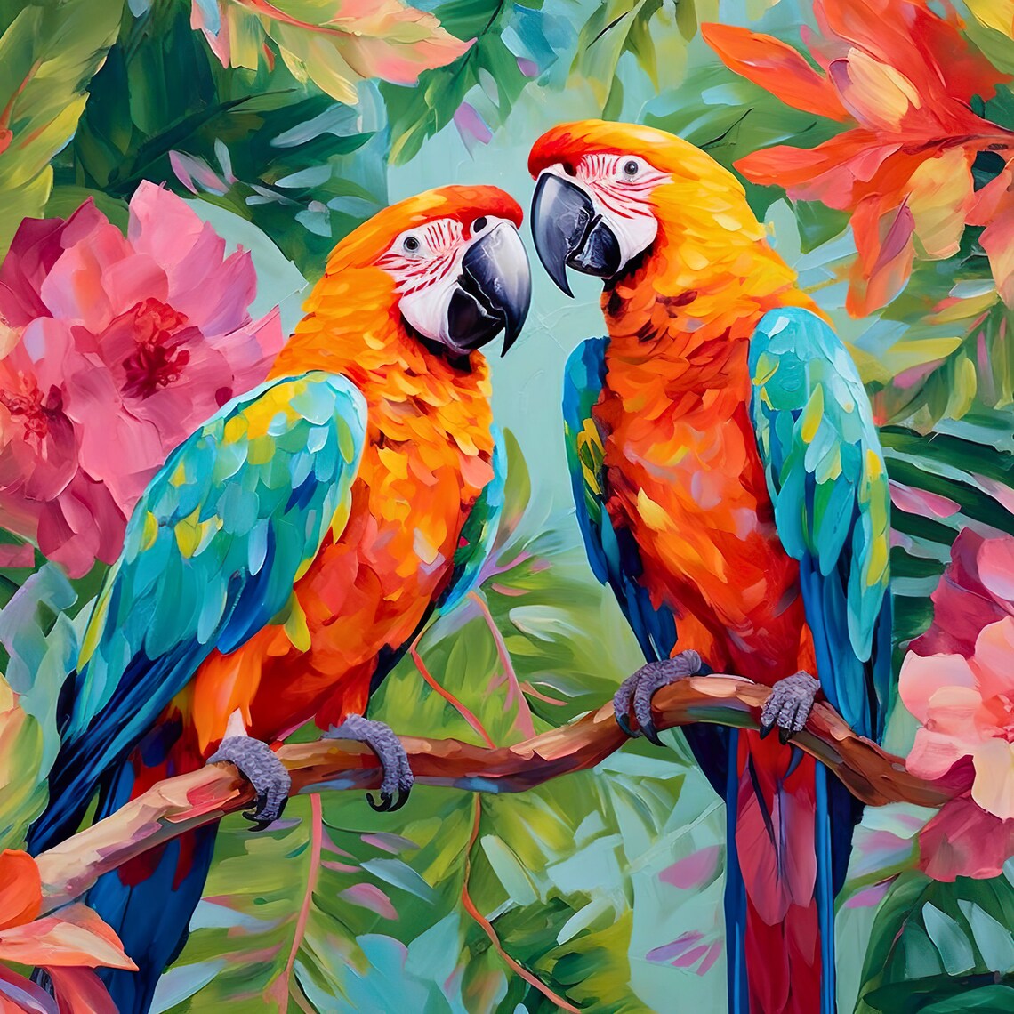 Scarlet Macaw Tropical Parrot Wall Art Print, Bird Lover Gift - Image 4
