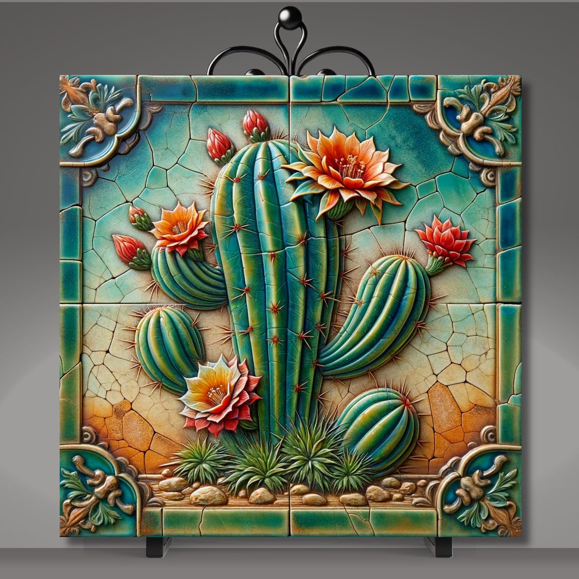 Desert Southwest Blooming Cactus Art Print, Southwestern Decor - Image 5