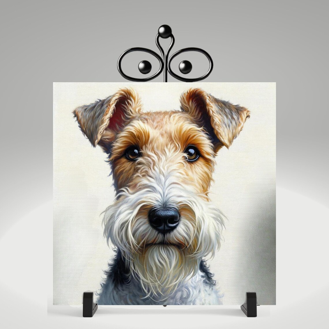 Wire Fox Terrier Dog Art Print, Ceramic Wall Art - Image 4