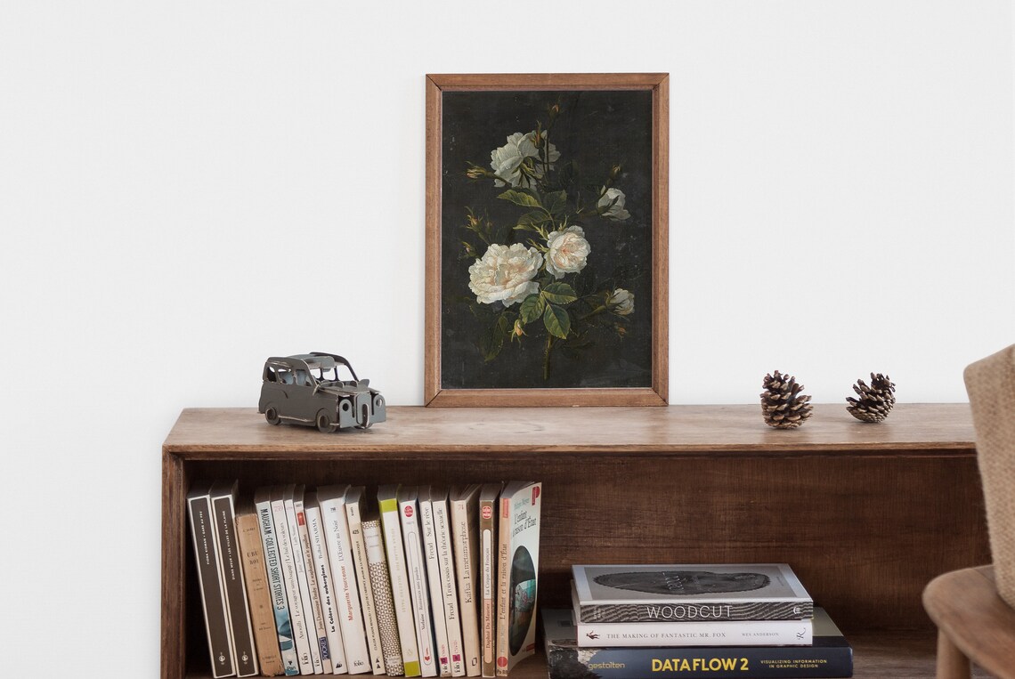 Antique Roses Still Life, Oil Painting Art Print - Image 2