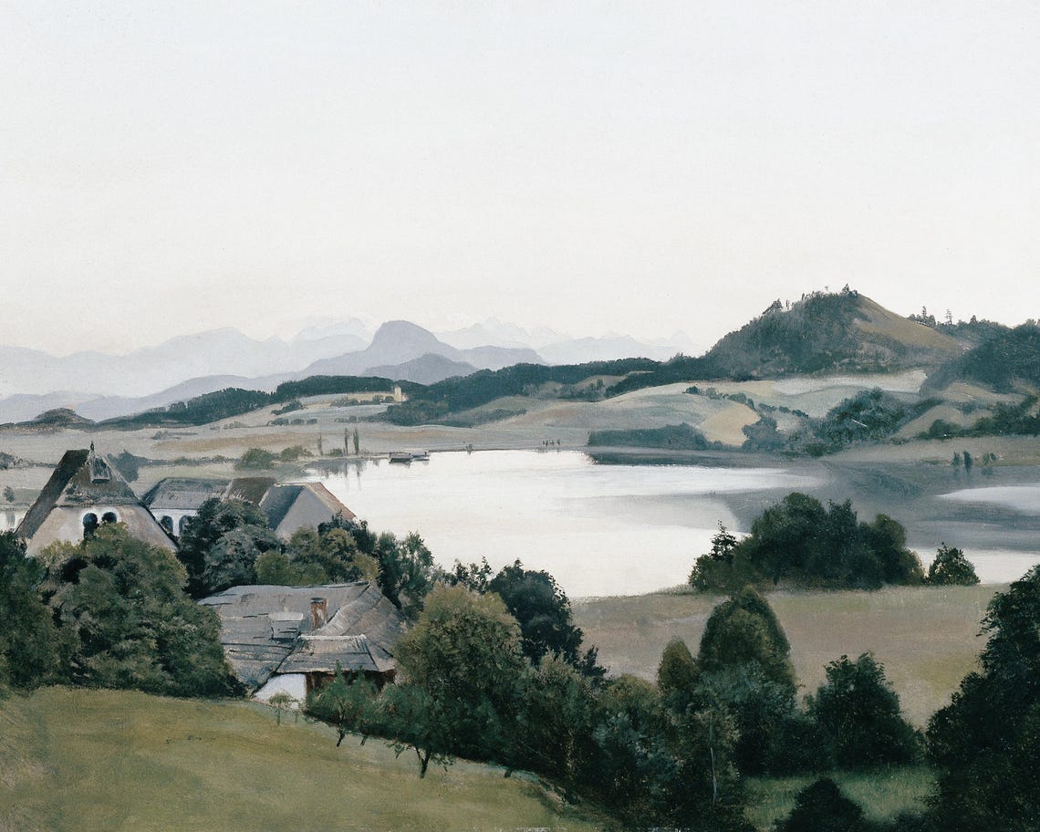 Vintage Lake Mountain Landscape Scenic Nature Wall Art Serene Lake View With Distant Mountains - Image 3