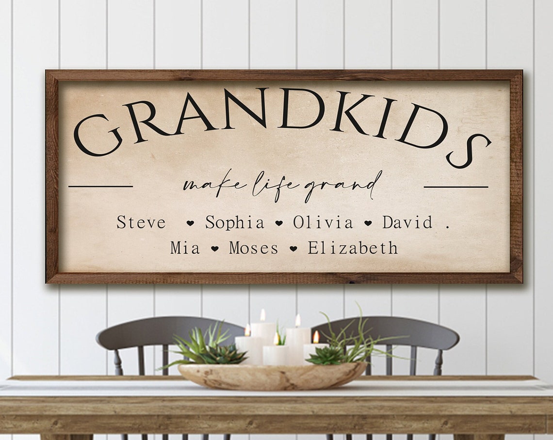 Mothers Day Gift For Grandma Grandkids Make Life Grand Grandchildren Sign Gift For Grandma Gift For Grandma Old Paper Background