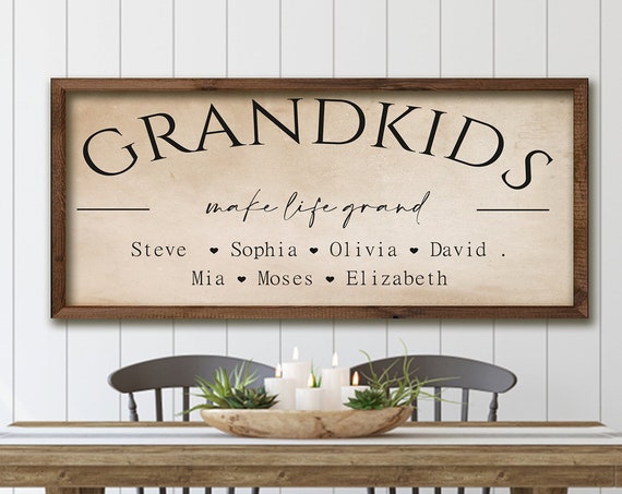 Mothers Day Gift For Grandma Grandkids Make Life Grand Grandchildren Sign Gift For Grandma Gift For Grandma Old Paper Background