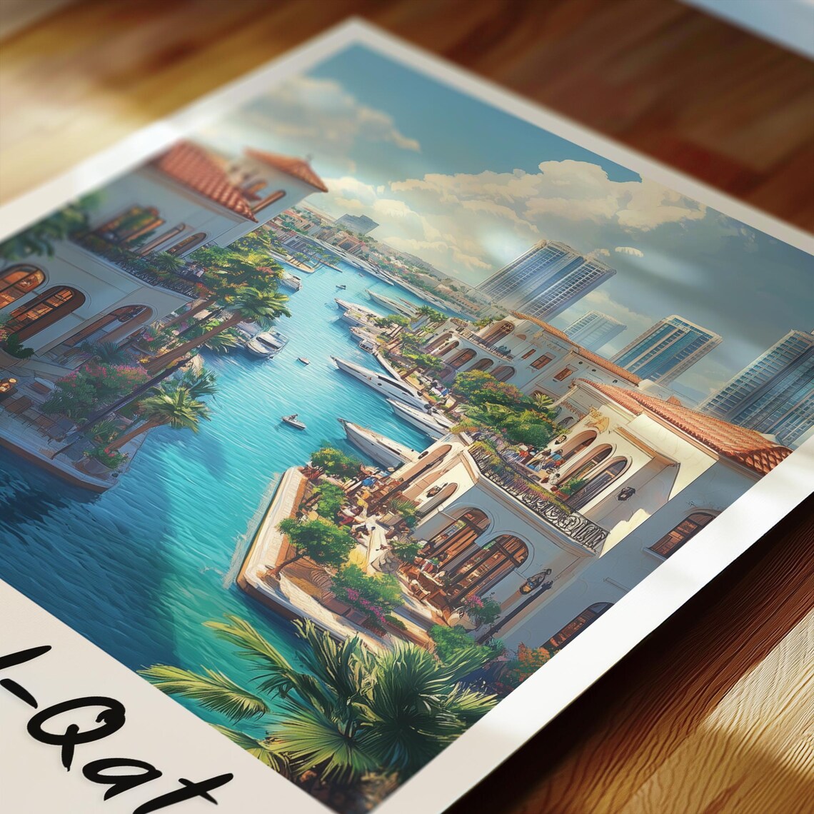 The Pearl Qatar Travel Poster, Qatar Illustration - Image 2