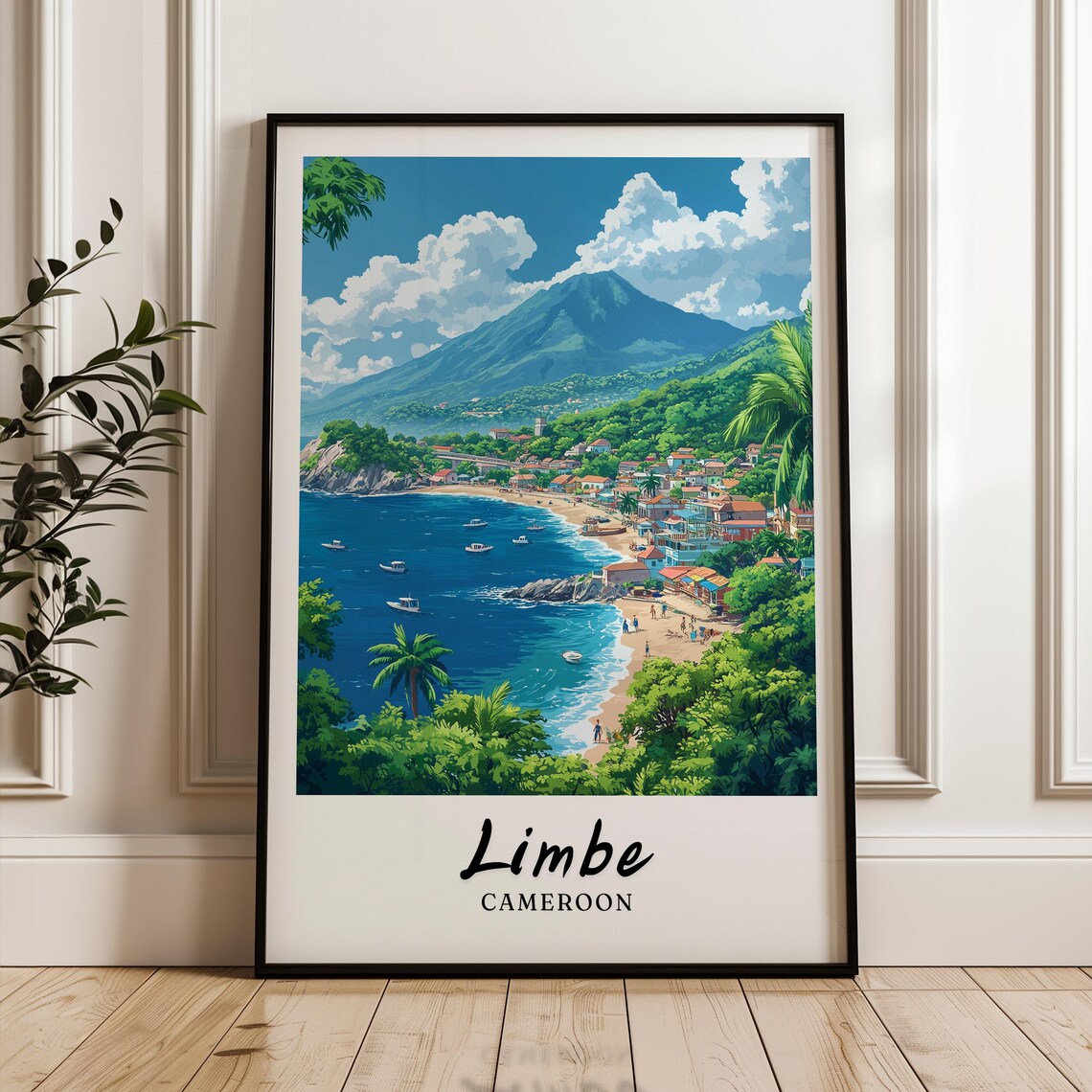 Limbe Travel Print, Cameroon Illustration Poster