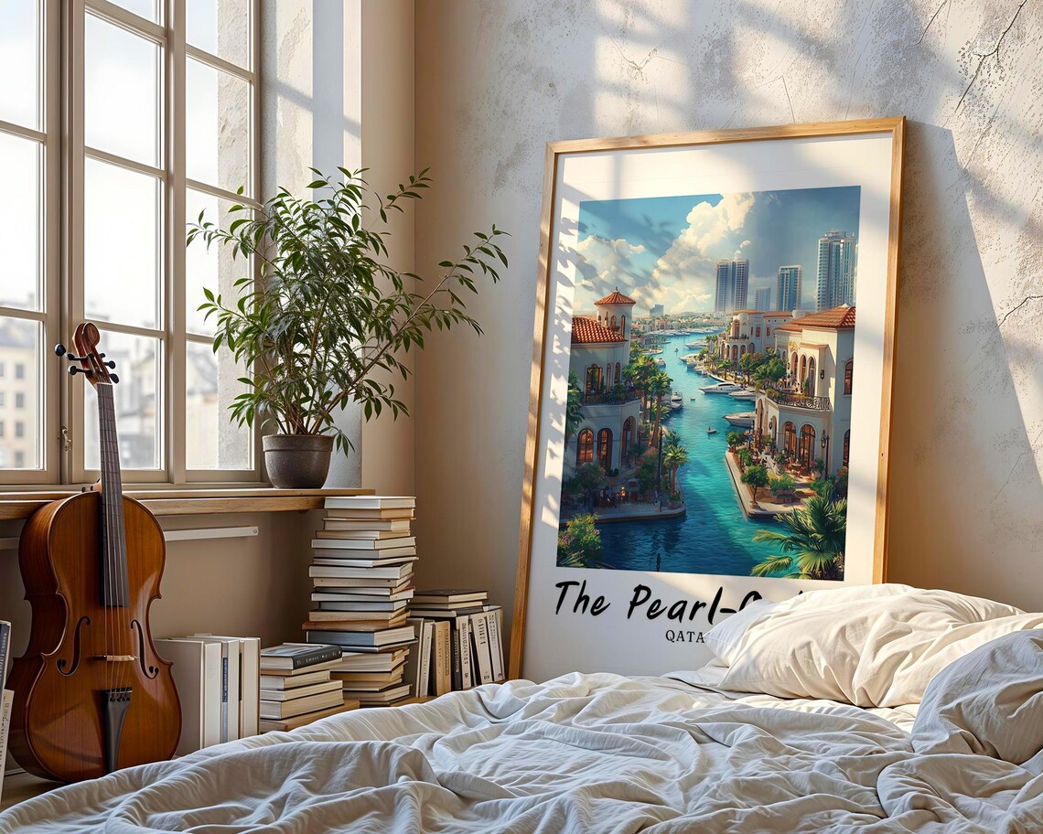 The Pearl Qatar Travel Poster, Qatar Illustration - Image 3