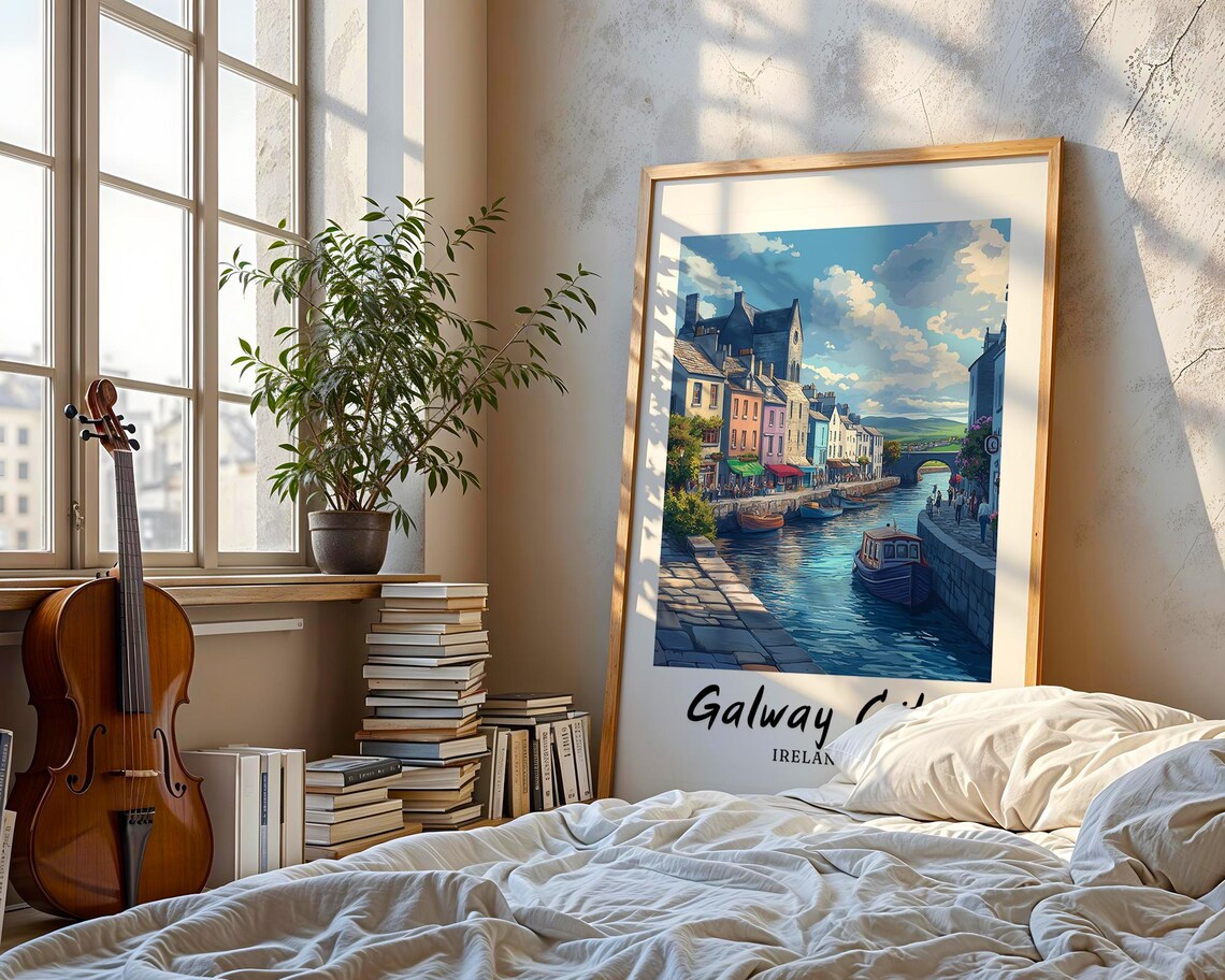 Galway City Travel Poster, Ireland Wedding Gift - Image 3