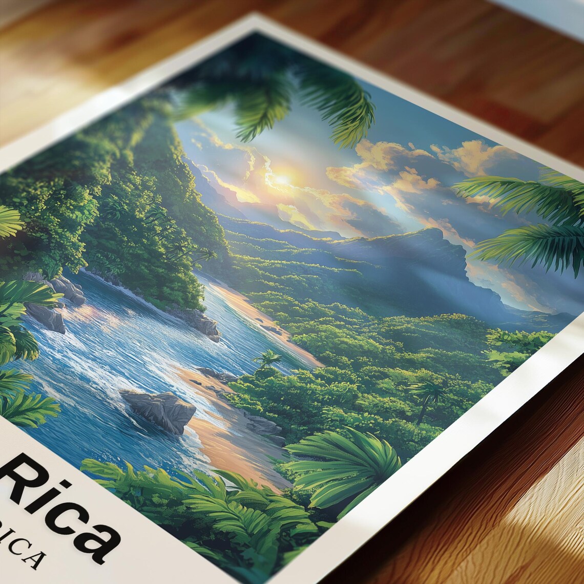 Costa Rica Travel Poster, San Jos Arenal Volcano - Image 2