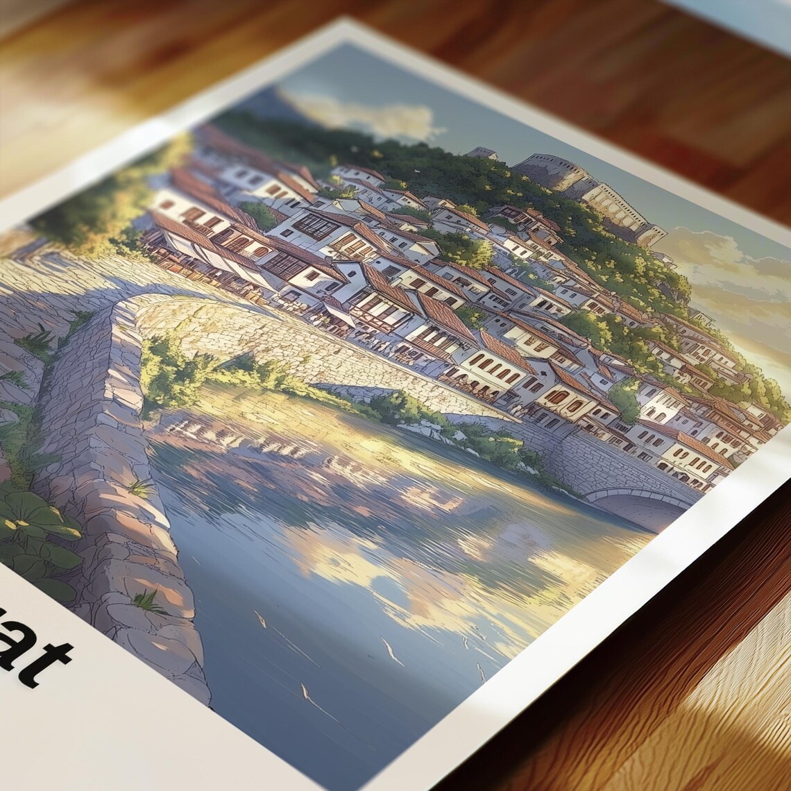 Berat Travel Poster, Albania Wedding Gift - Image 2