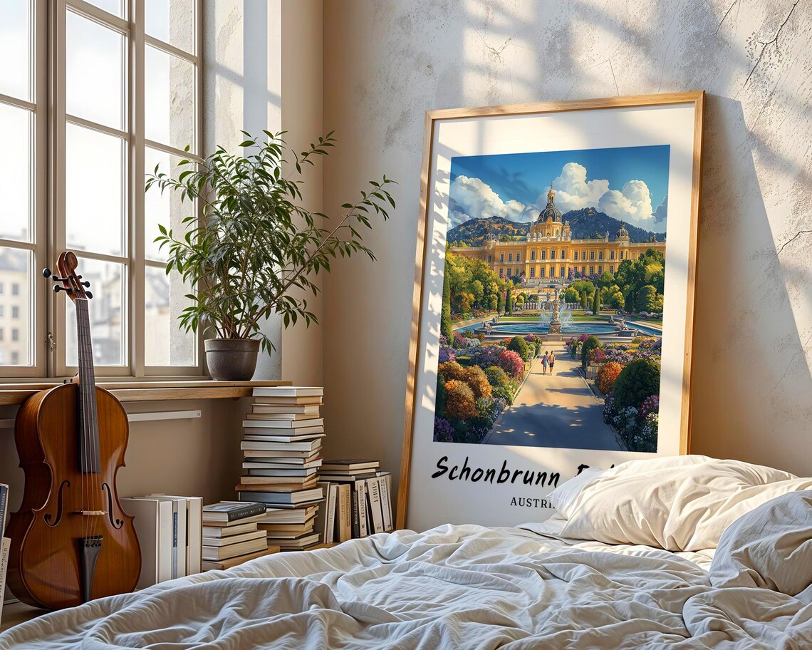 Schonbrunn Palace Austria Minimalist Travel Poster - Image 3