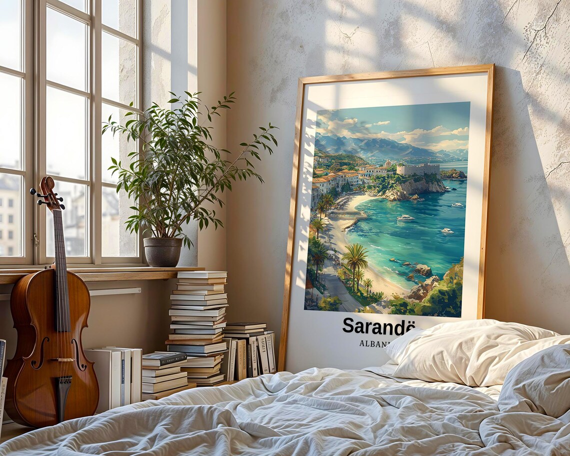 Sarande Travel Poster, Albania Wedding Gift - Image 3