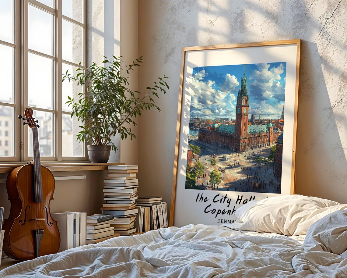 City Hall Of Copenhagen Denmark Travel Poster - Image 3