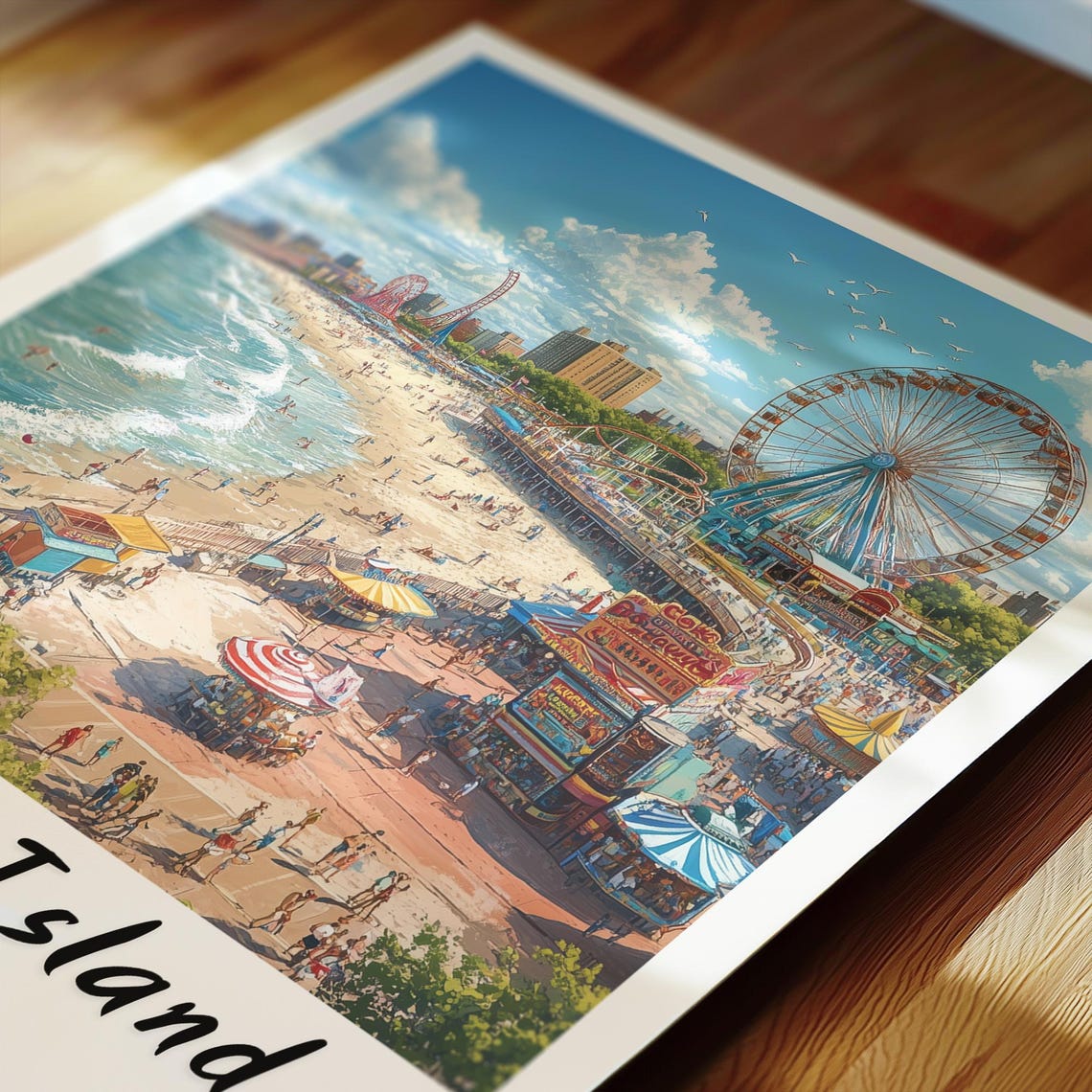 New York City Traditional Travel Print United States New York Poster Coney Island Wedding Gift Personalised Gift New York Print - Image 2