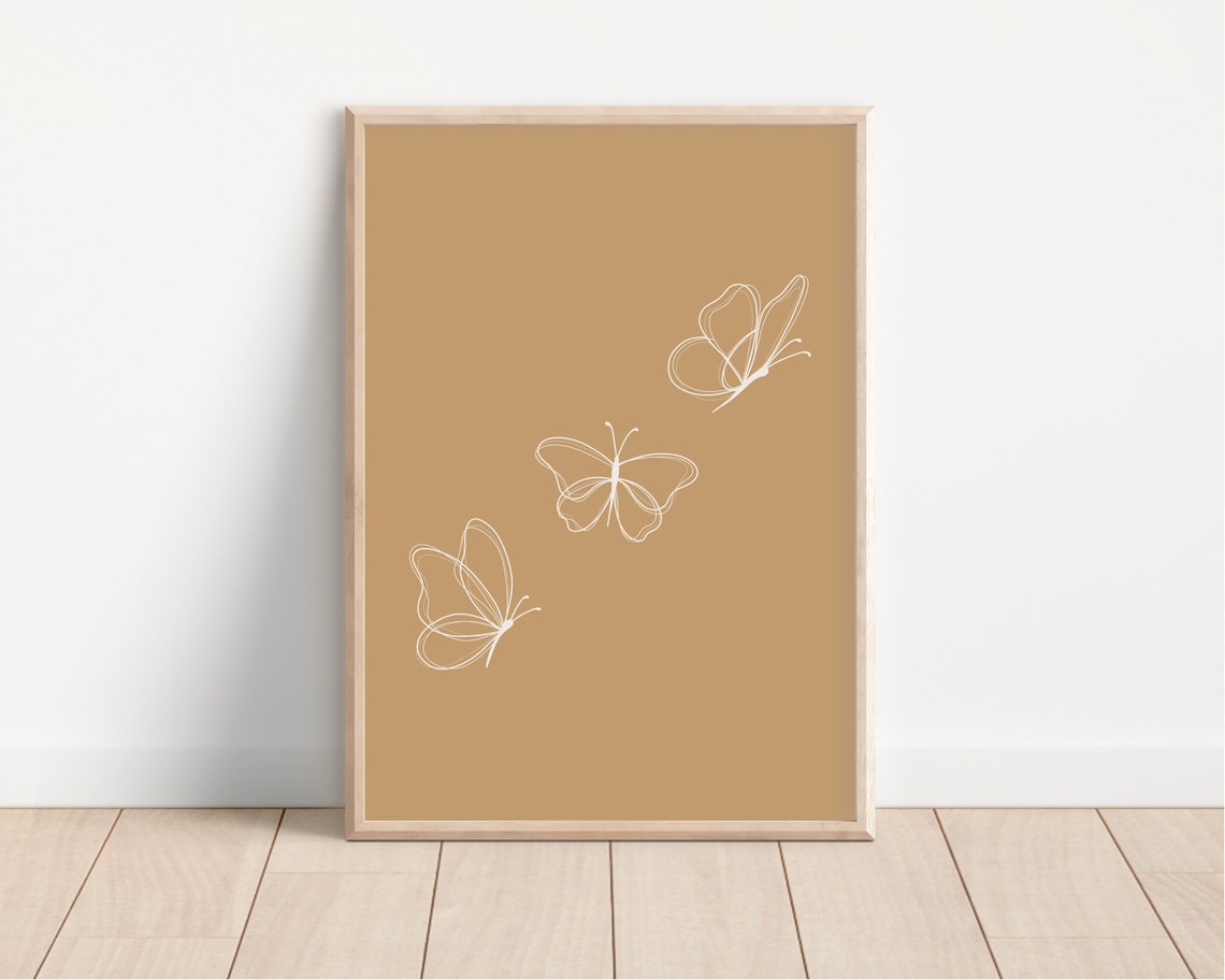 Butterfly Wall Art Line Art Butterfly Print Girls Nursery Print Girls Room Prints Line Art Print Girls Room Decor Wall Art - Image 3