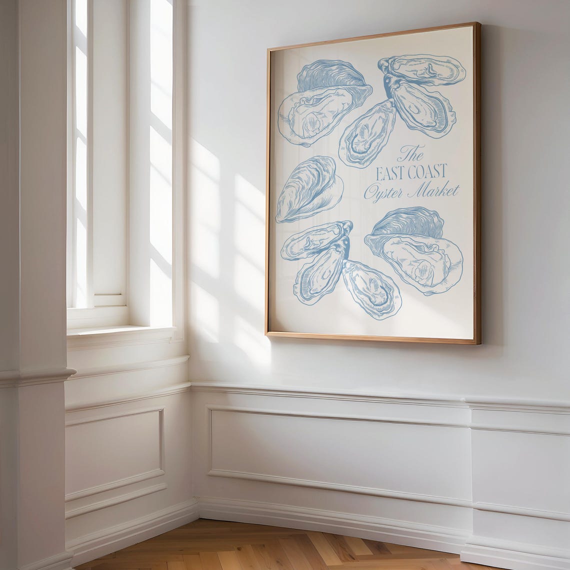 The East Coast Oyster Market Blue Oyster Sketch Kitchen Art Poster - Image 2