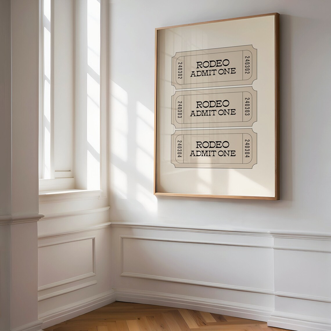 Rodeo Admit One Vintage Ticket Stub Retro Western Wall Decor Poster - Image 2