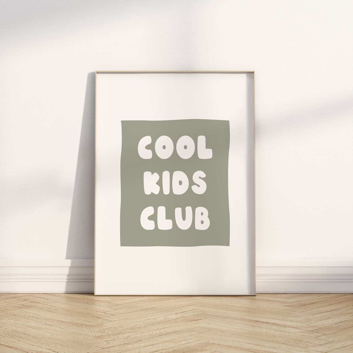 Cool Kids Club Bubble Letters Sage Green Playroom Decor Poster - Image 3