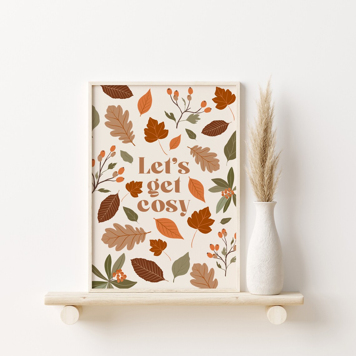 Lets Get Cosy Autumn Poster, Fall Home Decor - Image 2