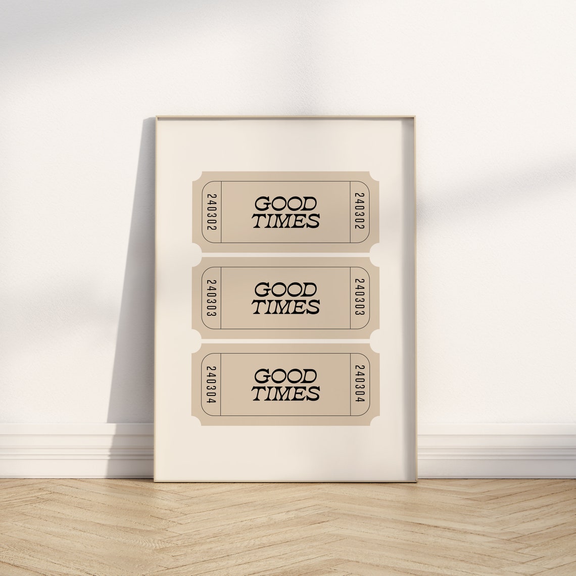 Good Times Vintage Ticket Stub Beige Retro Preppy Decor Poster - Image 3