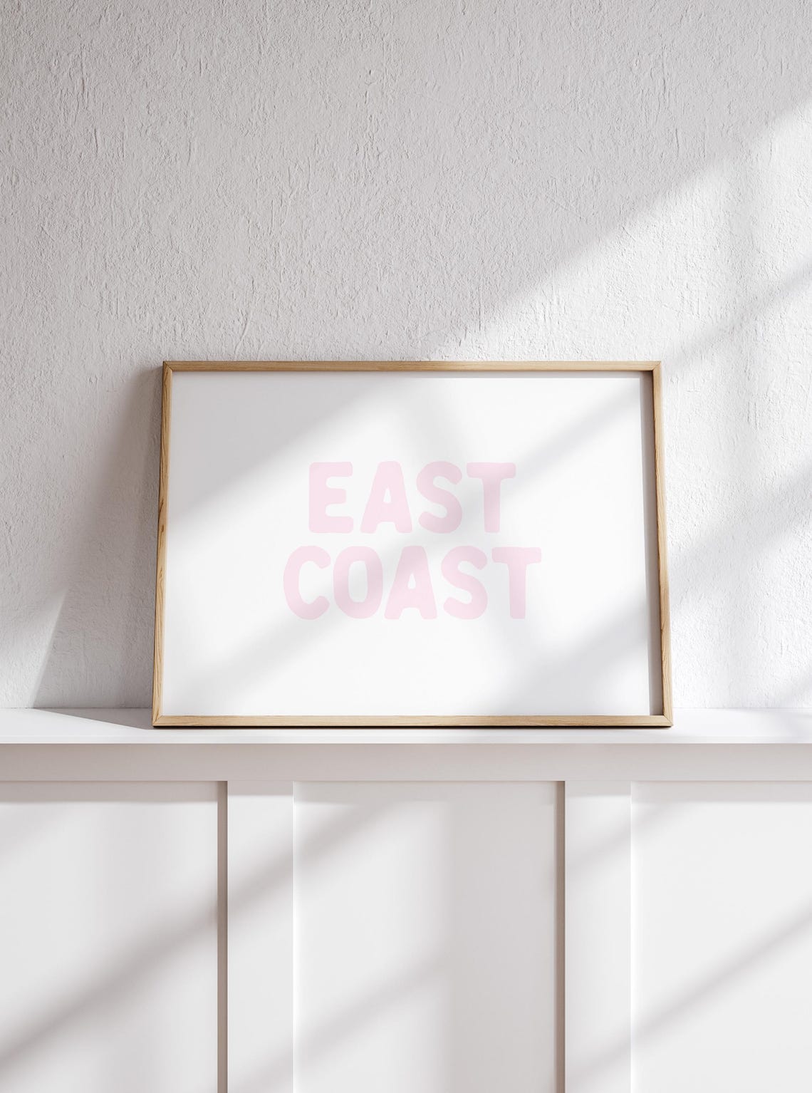 East Coast Pink Bubble Letters Retro Typography Beach Art Poster