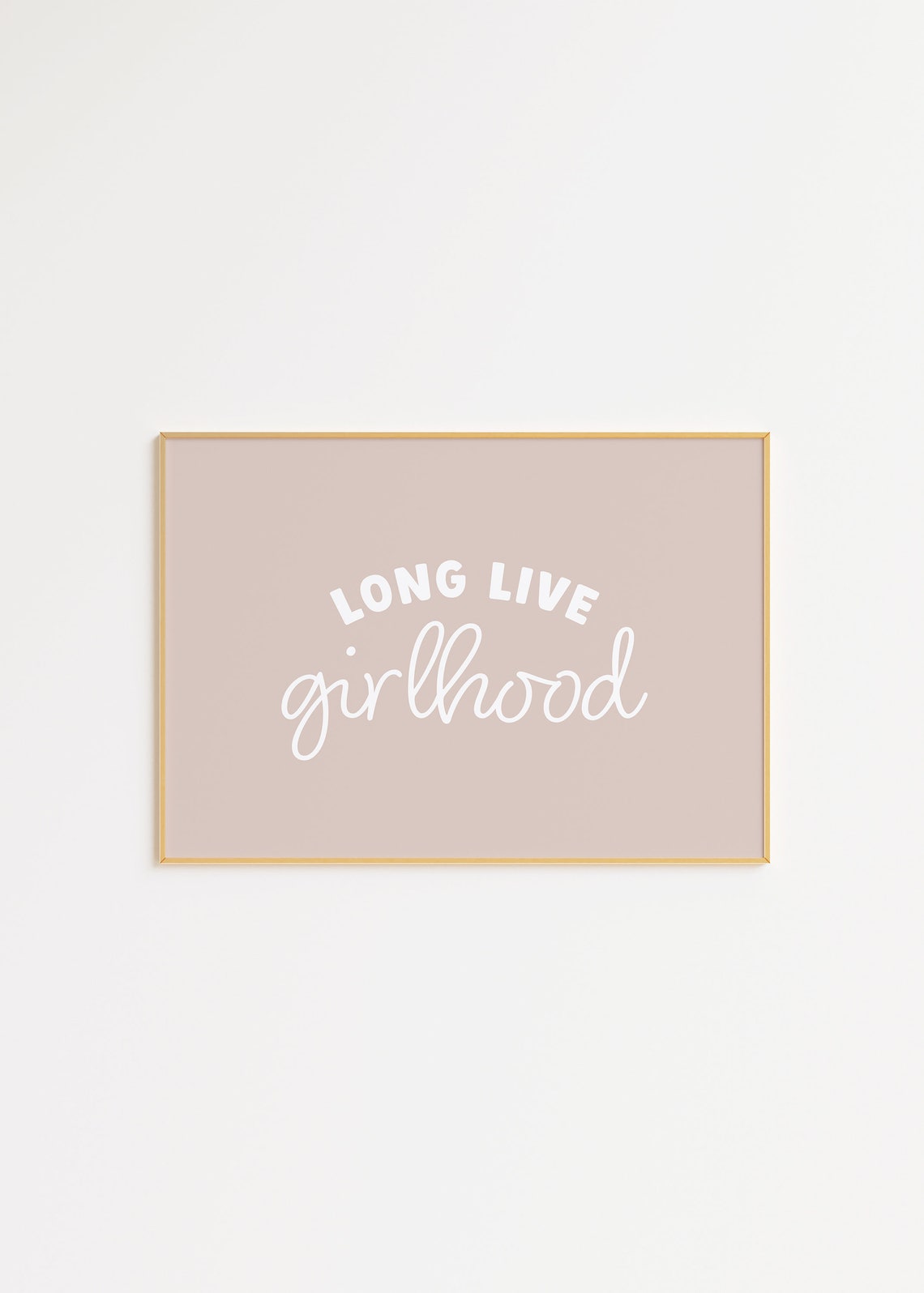 Long Live Girlhood Script Beige Retro Feminist Kids Print Decor - Image 4