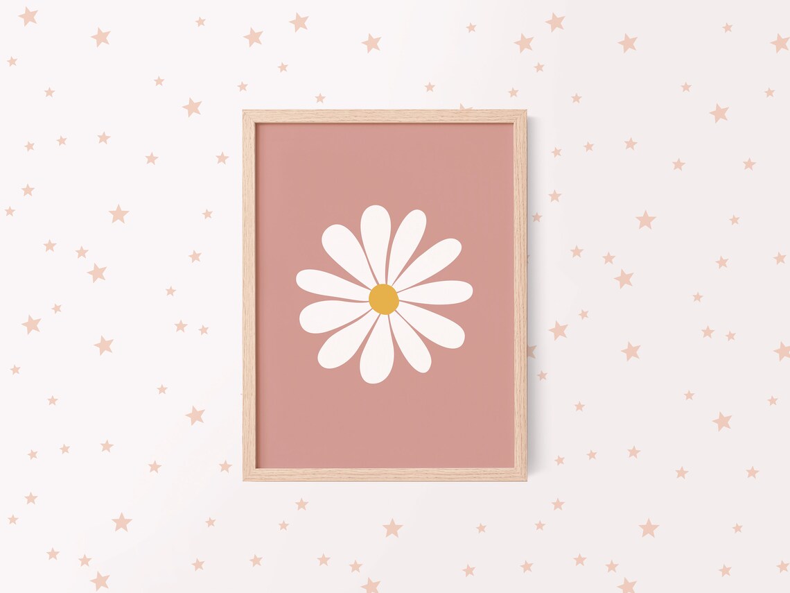 Daisy Print Boho Floral Poster, Girls Room Decor - Image 2
