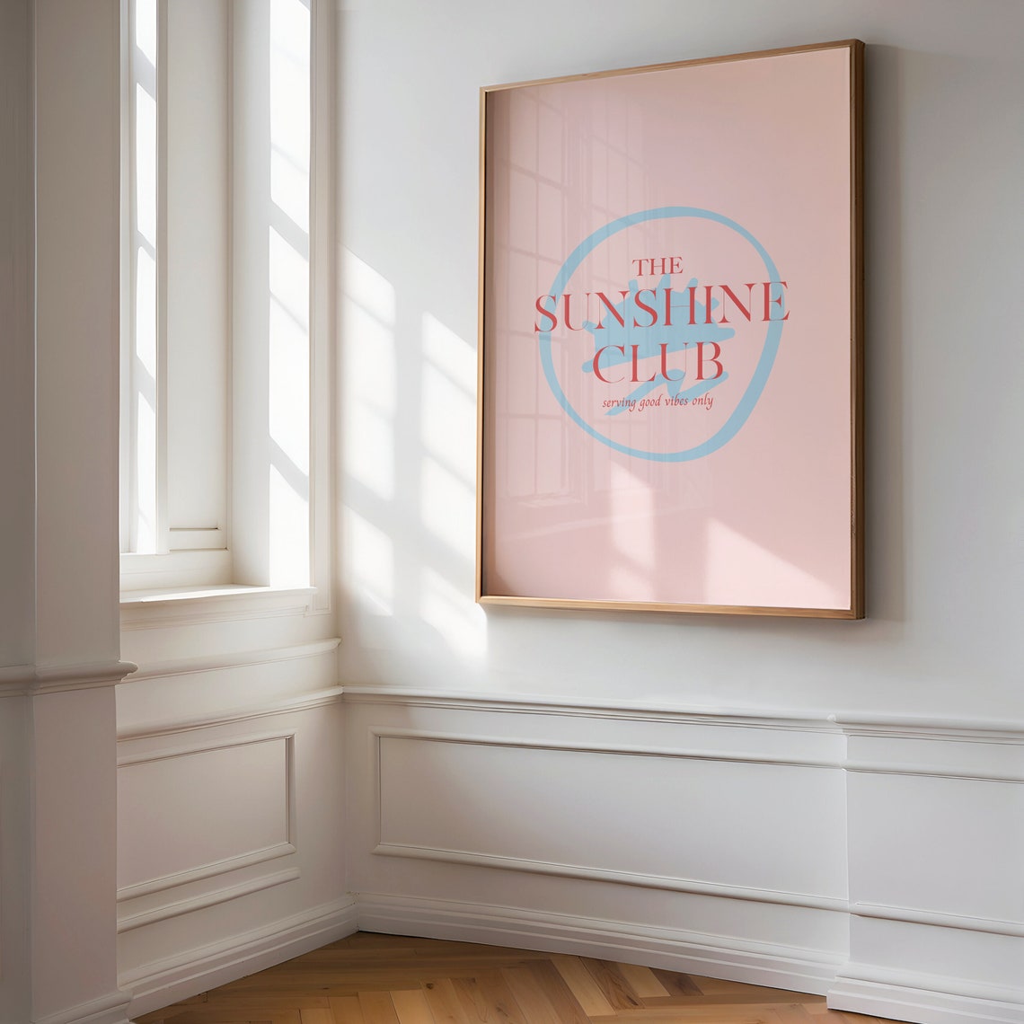 The Sunshine Club Good Vibes Only Pink Circle Retro Typography Poster - Image 2