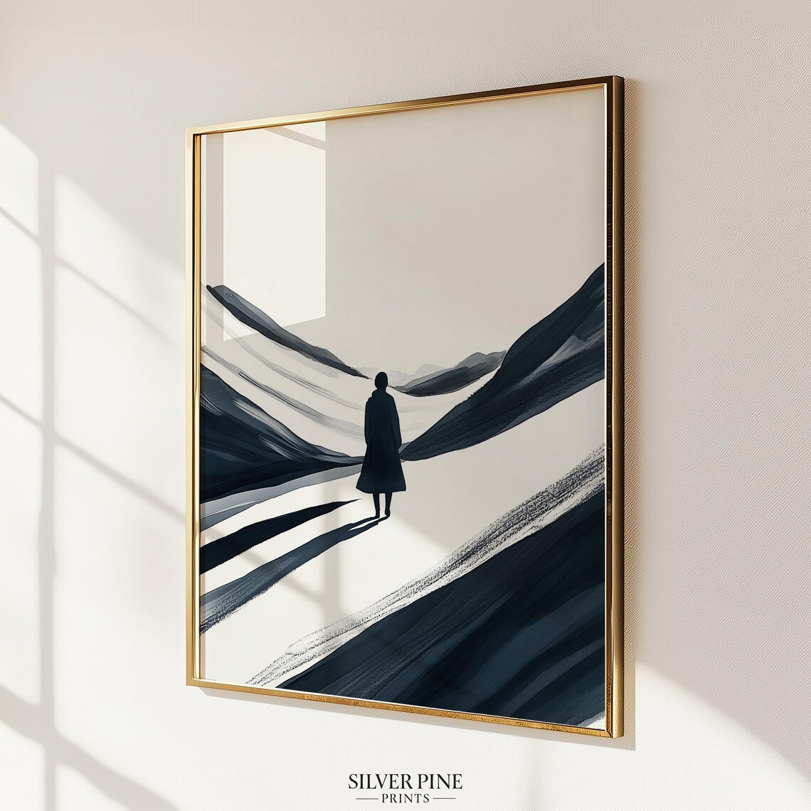 Minimalist Abstract Mountain Scene, Modern Art Print - Image 3