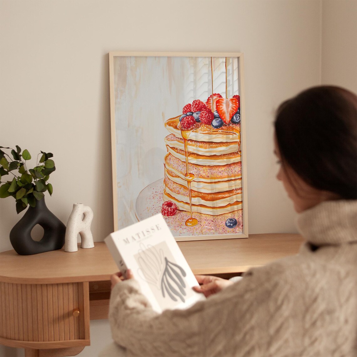 Berry Pancake Art Print, Colorful Foodie Decor - Image 5