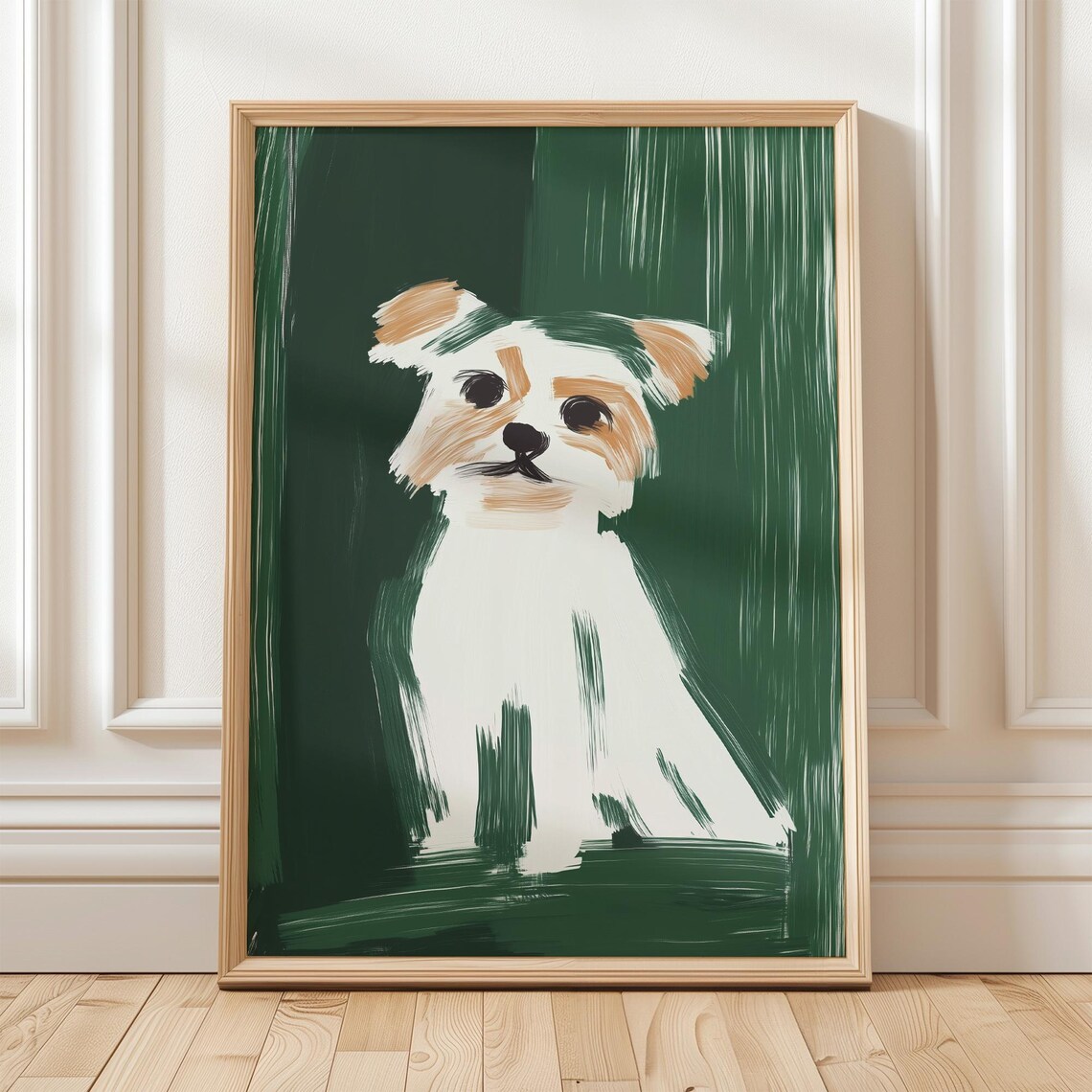 Puppy Pet Portrait, Minimalist Dog Illustration