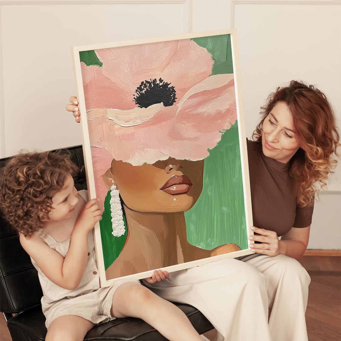 Elegant Woman With Floral Hat, Minimalist Art Print - Image 3
