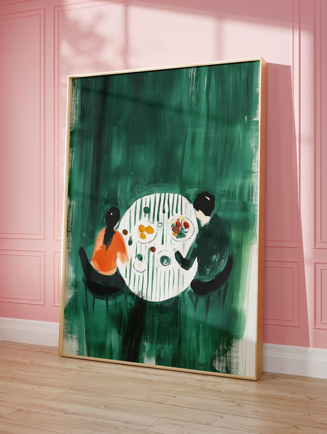 Two People Dining At Table, Minimalist Dining Decor - Image 4