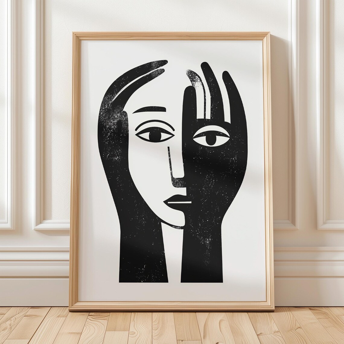 Abstract Face Art Print, Minimalist Contemporary Decor