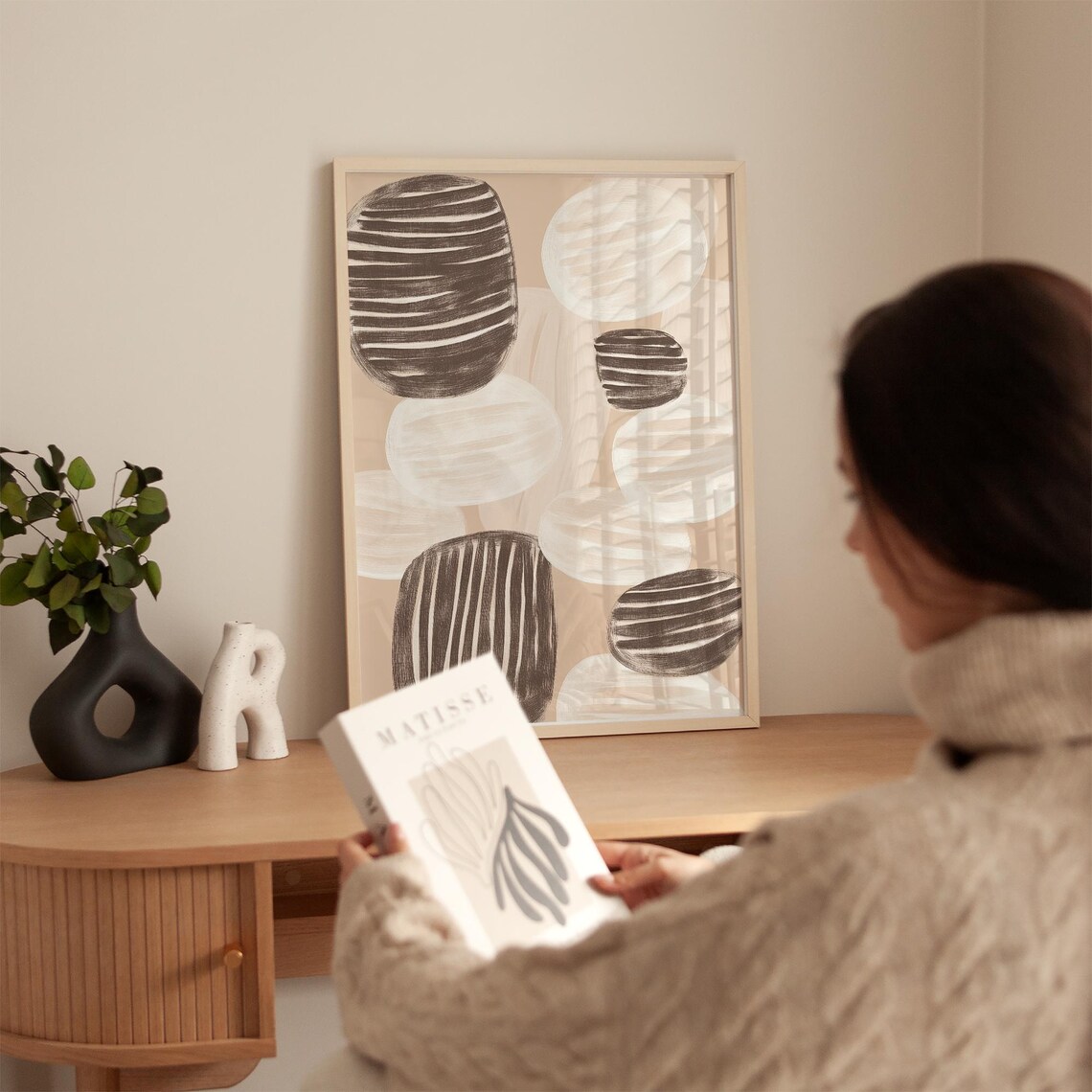 Contemporary Minimalist Pebble Pattern, Abstract Stones - Image 5