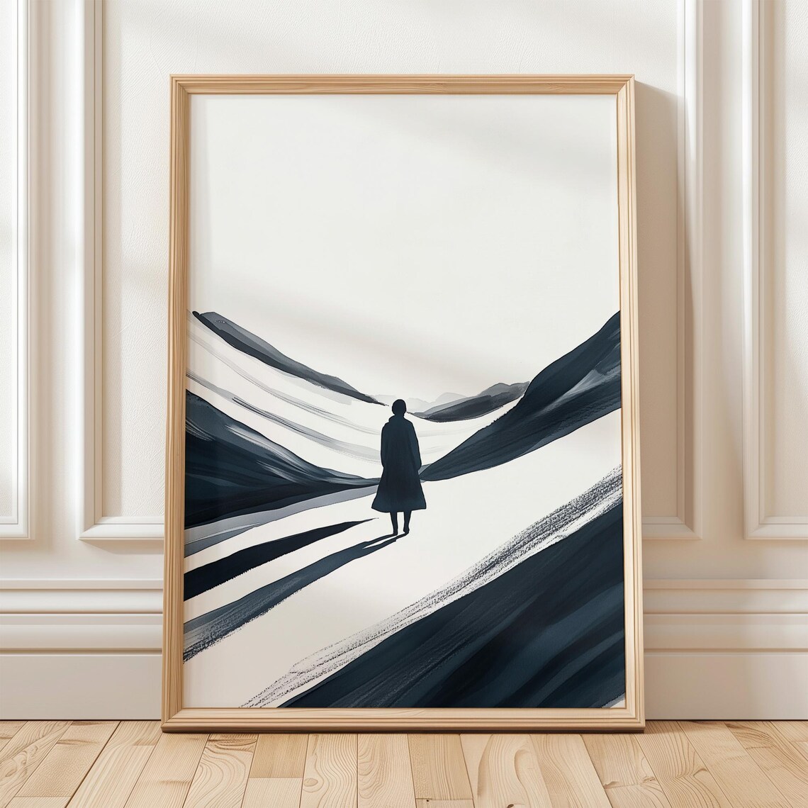 Minimalist Abstract Mountain Scene, Modern Art Print
