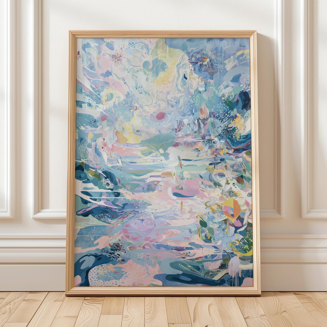 Colorful Abstract Landscape Art Print, Modern Artwork