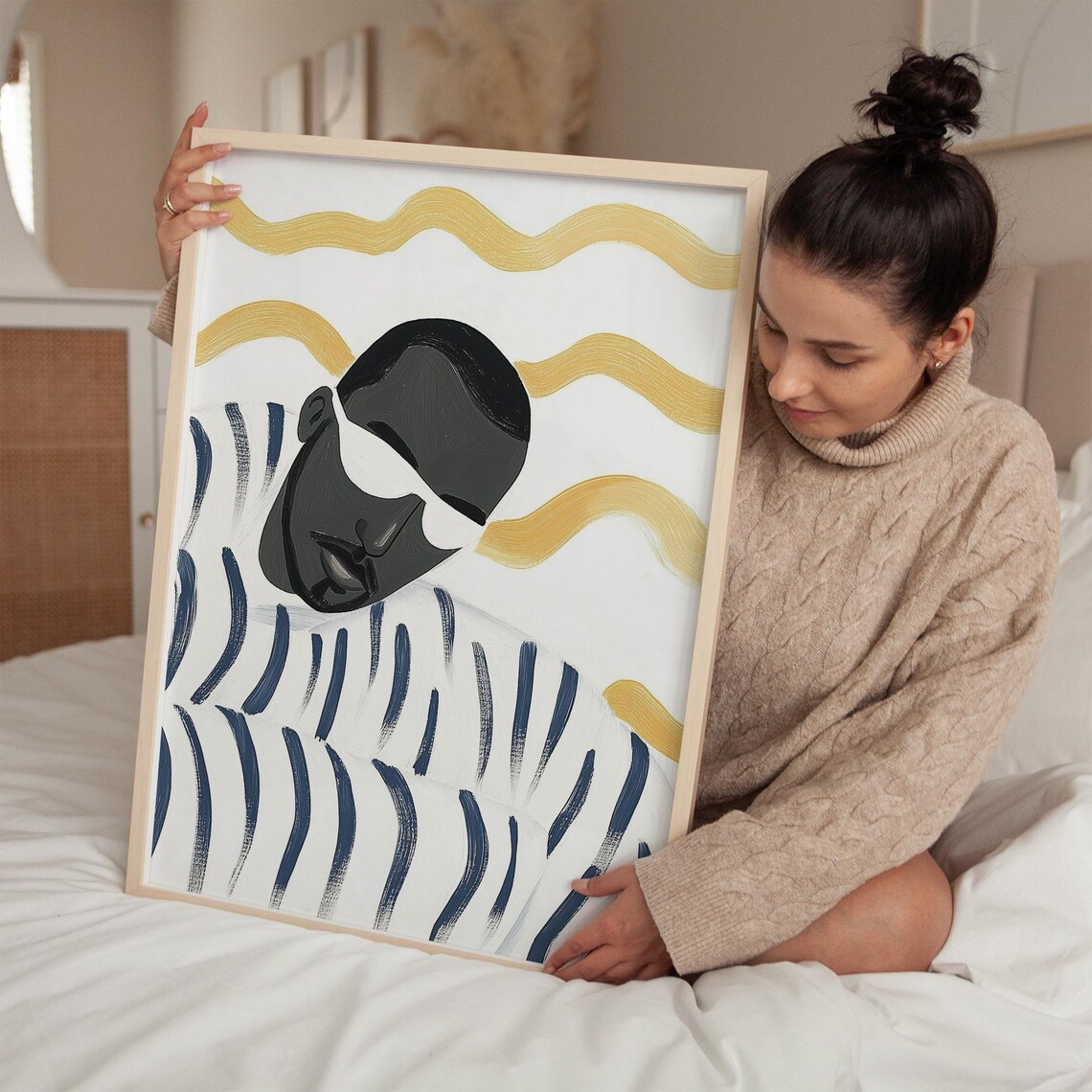 Minimalist Black Man Art Print, Abstract People - Image 2